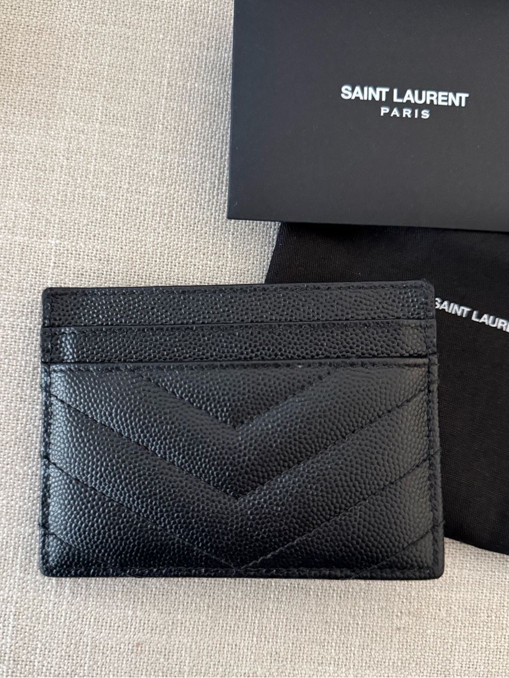 Saint Laurent Black Card Case with Gold YSL Monogram - Picture 7 of 11
